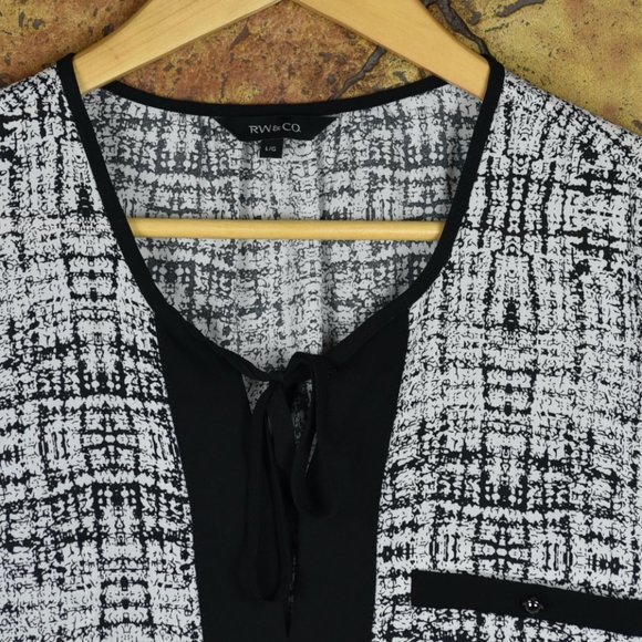 H&M Silky black and white top. - Picture 3 of 4